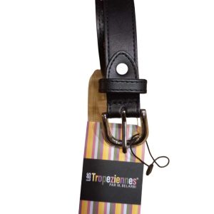 C CEINTURE LES TROPEZIENNES CUIR NOIRE