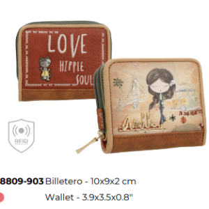 PORTE BILLETS ANEKKE CAMEL Peace & Love EPUISE