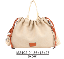 M SAC MOCCA EN JUTE PORTE MAIN LIGNE MARIA