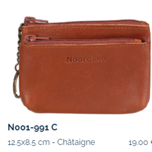 N PORTE MONNAIE ZIPPE CUIR DE VACHETTE ECO RESPONSABL