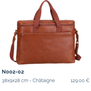 N PORTE DOCUMENTS CUIR DE VACHETTE ECO RESPONSABLE TAN