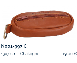 N PORTE MONNAIE ZIPPE CUIR DE VACHETTE ECO RESPONSABL