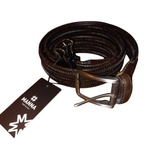 CEINTURE TRESSEE ELASTIQUE MANNA EN CUIR .CM