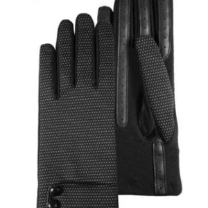 GANTS FEMME tissu noir Pois Smartouch  Non doubl?
