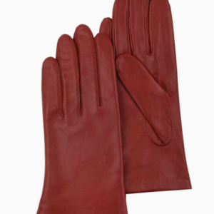 GANTS FEMME cuir doubl? soie Rouge Cuir agneau  doubl
