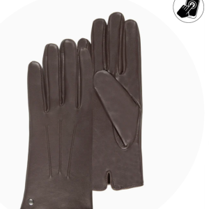 Gants Femme tactiles cuir  baguettes Marron Cuir d'ag