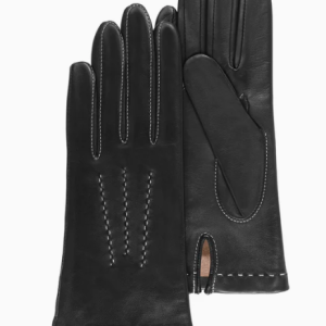 GANTS FEMME Cuir d'agneau Noir Doubl?s soie   baguet