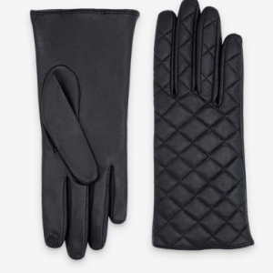 SN Gants cuir noir agneau% soieTactile