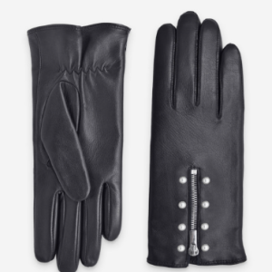 SN Gants cuir noir agneau% soieTactile