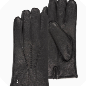GANTS HOMME en cuir de ch?vre Noir Doubl? microfourru