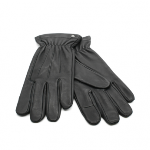 GANTS HOMME cuir d'agneau et soie Noir Cuir agneau tac