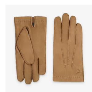 CA Gants cuir homme sable cerf % cachemire