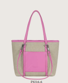 F SAC CABAS EN SYNTHE LIGNE COLORIS