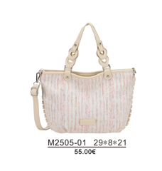 M SAC PORTE MAIN AVEC BANDOULIERE TISSUS LIGNE VERDEA