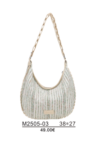 M SAC DEMI LUNE PORTE EPAULE TISSUS LIGNE VERDEA