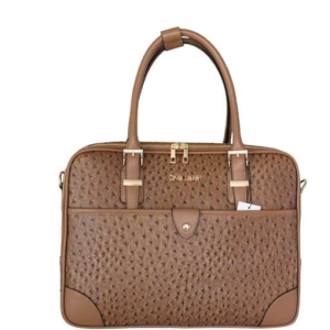 KIARA PC  SAC ORDIANTEUR AUTRUCHE COGNAC OLIVIA LAUREN
