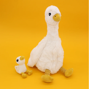 PELUCHE OIE JEBONGOU MAMAN ET SON BEBE BLANC LES P