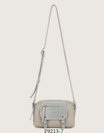 F SAC PORT? TRAVERS EN SYNTH?TIQUE GARNI CUIR DE VACHE