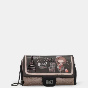 Sac bandoulière avec fermeture à rabat et bandoulière chaine Anekke collection Mademoiselle