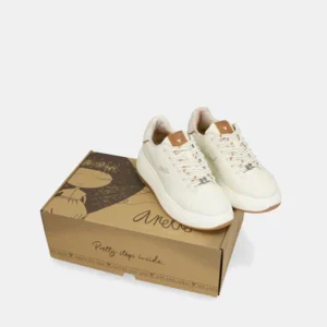 Basket à semelle compensée blanche Anekke Collection Peace & Love