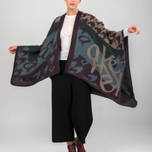 Poncho bleu et violet Anekke collection Mademoiselle