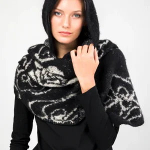 Echarpe à capuche noire Anekke collection Mademoiselle
