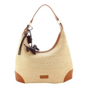 Sac porté épaule synthétique façon paille ligne Mathilde Francinel