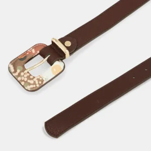 Ceinture marron imprimée Blossom Anekke