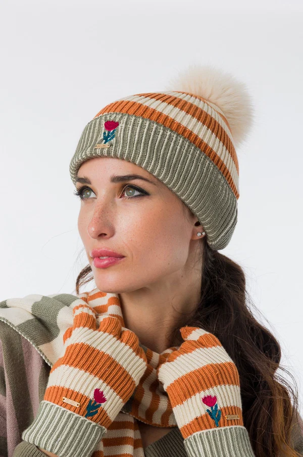 Bonnet maille rayé Anekke collection Tulip