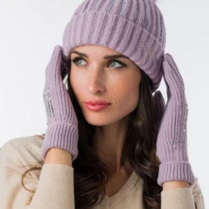 Bonnet maille lilas pailleté Anekke collection Ochestra